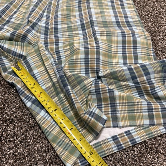 PENDLETON Shorts Mens 38 Green Yellow‎ Plaid Cotton Chino Casual Flat Front - Picture 6 of 6